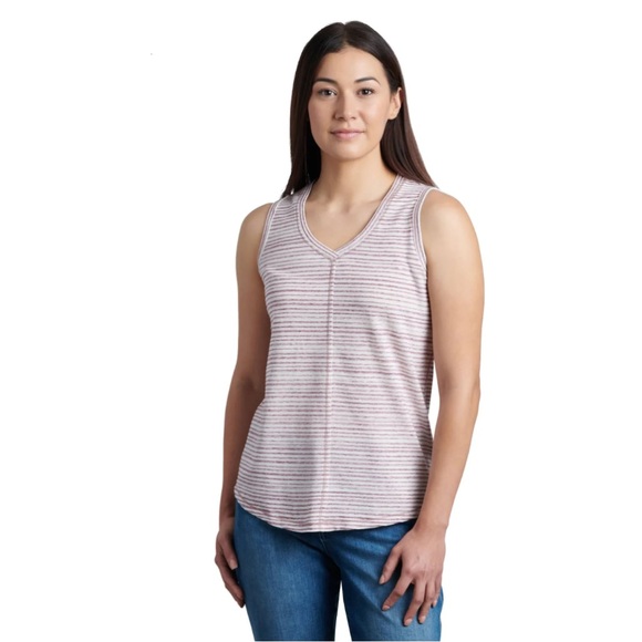 Kuhl Tops - Kuhl Aria Striped Hiking Casual V Neck Tank Top